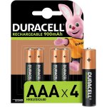Duracell piles rechargeables aaa 900 mah, lot de 4 piles (nimh)