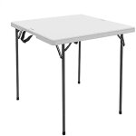 Dure de vie des produits 80100 table pliante, blanc polythylne avec structure en acier, 37 - in. carr ...
