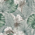 Dutch wallcoverings papier peint eden gris et vert clair