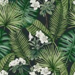 Dutch wallcoverings papier peint eden noir et vert fonc
