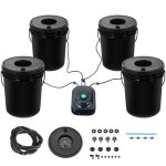 Dwc systme de culture hydroponique - duoku - configuration hydroponique avance - 4 seaux de 5 gallons ...