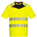 Dx4 tee - shirt haute visibilit� s / s couleur : jaune / noir taille l portwest