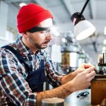 E - more lunettes loupe avec 2 lumi�res led, frontale grossissantes casque loupe mains libres pour couture, ...