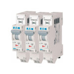 Eaton - lot de 3 disjoncteurs auto 16a plg, ph + n, borne � ressort, 4, 5ka (en 60898) courbe c