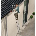 Echelle coulissante à main 2 plans 2x15 échelons en aluminium 8m40 hailo profistep duo Echelle coulissante à main 2 plans 2x15 échelons en aluminium 8m40 hailo profistep duo