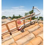 Echelle plate de toit en bois pour couvreur avec crochet de toit 5m hailo safety roof