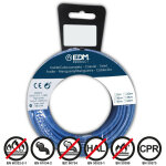 Edm - bobine fil �lectrique flexible 1, 5mm bleu sans halog�ne 25m