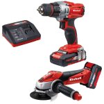 Einhell te - tk 18 li kit (cd + ag) - kit perceuse - visseuse sans fil et meuleuse d'angle