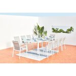 Elada, salon jardin alu gris clair & blanc