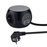 Electraline 35441 mini cube avec 3 ports usb 2. 4a, bloc 3 prises avec interrupteur, rallonge multiprise ...
