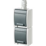 Prise electrique - elektro - plast 1252 - 65 - double prise schuko - ip65 - encastr�e - blanc