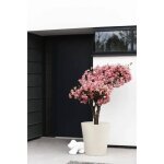 Elho pot de fleurs pure straight rond 50 - blanc lin - Ø 49. 5 x h 51 cm - 100% recycl�