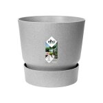 Elho pot de fleurs rond greenville 40 - extrieur - 39 x h 36, 8 cm - gris bton vivant