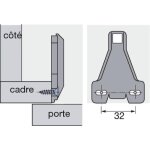 Embases type 9000 pour construction � cadre - r�glage par trous oblongs - d0mm - 10pi�ces hettich