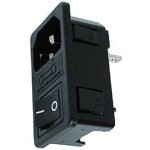 Embase male clipsable pour chassis - avec interrupteur & porte - fusible