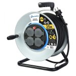 Enrouleur de cble lectrique chantier avec terre l. 25 m ho7rnf 3g2. 5