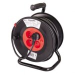 Enrouleur - d�vidoir sur pied � prises europ�ennes 230 v 4 prises europ�ennes 16 a 25 m (cee 7 / 5) silverline ...