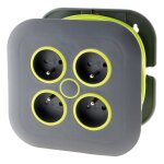 Enrouleur domestique 4 prises 2p + t 16a + coupe - circuit - gris / vert - zenitech Enrouleur domestique 4 prises 2p + t 16a + coupe - circuit - gris / vert - zenitech