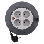 Enrouleur h05vv - f 4 prises 3g1mm 5m + coupe - circuit - gris - zenitech