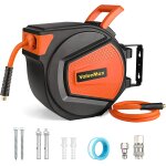 Enrouleur de tuyau d'air comprim� de 20bar / 300psi valuemax, tuyau 15m, raccord en laiton 1 / 4 bspt, ...