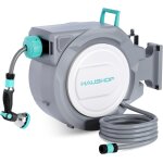 Enrouleur de tuyau d'arrosage 30 m, d�vidoir mural pivotant a 180, kit complet avec buse de pulv�risation ...