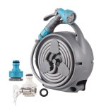 Enrouleur de tuyau flexible et extensible, modes de pulvrisation polyvalents, pression d'eau rglable, ...