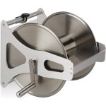 Enrouleur pour tuyau mtal, dvidoir vide, acier inoxydable & aluminium, sol & mur, 30, 5x45x36, 5 cm, ...