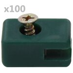 Ensemble de 100 supports de fil de clture avec vis vert