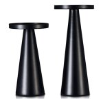 Ensemble de 2 bougeoirs en m�tal, bougeoirs noirs pour d�corations de salle a manger de mariage et de ...