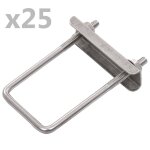 Ensemble de 25 connecteurs en u pour poteau de cl�ture 60x40 mm
