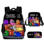 Ensemble de 3 cartables fun among us pour joueurs britanniques : sac a dos, sac a bandouliere et trousse ...