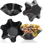 Ensemble de 4 moules a tortillas cannel�s antiadh�sifs en acier extra epais, pour tacos et salades, en ...