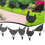 Ensemble de 5 poules ralistes, dcoration de jardin, ornement de poulet, silhouette de jardin