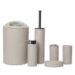 Ensemble d'accessoires de salle de bain 6 pieces : porte - brosse a dents, distributeur de savon, gobelet, ...