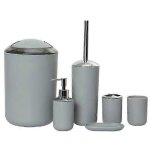 Ensemble d'accessoires de salle de bain 6 pieces : porte - brosse a dents, distributeur de savon, gobelet, ... Ensemble d'accessoires de salle de bain 6 pieces : porte - brosse a dents, distributeur de savon, gobelet, ...