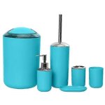 Ensemble d'accessoires de salle de bain 6 pieces, porte - brosse a dents, gobelet, distributeur de savon, ...