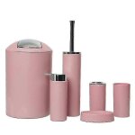 Ensemble d'accessoires de salle de bain 6 pieces, porte - brosse a dents, gobelet, distributeur de savon, ...