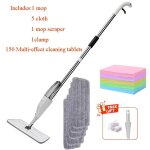 Ensemble balai et serpillire  vaporiser avec tampons en microfibre s, balais plats rotatifs secs et ...