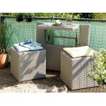Ensemble de balcon table et pouf ou banc gris java - jardideco Ensemble de balcon table et pouf ou banc gris java - jardideco