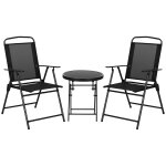 Ensemble bistro de jardin 3 pices chaises pliables table basse
