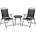 Ensemble bistro de jardin 3 pi�ces chaises pliables table basse
