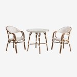 Ensemble de bistrot brielle compos� d'une table ronde de 80 cm et de 2 chaises de jardin empilables en ...