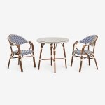 Ensemble de bistrot brielle compos� d'une table ronde de 80 cm et de 2 chaises de jardin empilables en ...