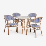 Ensemble de bistrot brielle compos� d'une table ronde de 80 cm et de 4 chaises de jardin empilables en ...