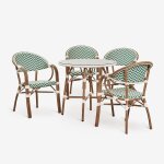 Ensemble de bistrot brielle compos� d'une table ronde de 80 cm et de 4 chaises de jardin empilables en ...
