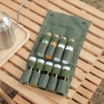 Ensemble de bouteilles �� ��pices d'ext��rieur, toile de cire pliante portable, ��tanche, grande capacit�� ...