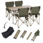 Ensemble de camping hwc - q39, table et 4 chaises pliantes, chaises de p�che pliables, m�tal et tissu ...