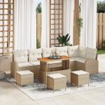 Ensemble de canapé de jardin 10 pièces avec coussins beige en rotin synthétique acacia, canapé de jardin ... Ensemble de canapé de jardin 10 pièces avec coussins beige en rotin synthétique acacia, canapé de jardin ...