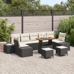 Ensemble de canapés de jardin de 10 pièces vidaxl avec coussins rattan noir poly acacia, canapé de jardin ... Ensemble de canapés de jardin de 10 pièces vidaxl avec coussins rattan noir poly acacia, canapé de jardin ...