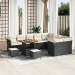 Ensemble de canapés de jardin de 12 pièces avec coussins noir poly rattan acacia, ensemble de salle a ... Ensemble de canapés de jardin de 12 pièces avec coussins noir poly rattan acacia, ensemble de salle a ...